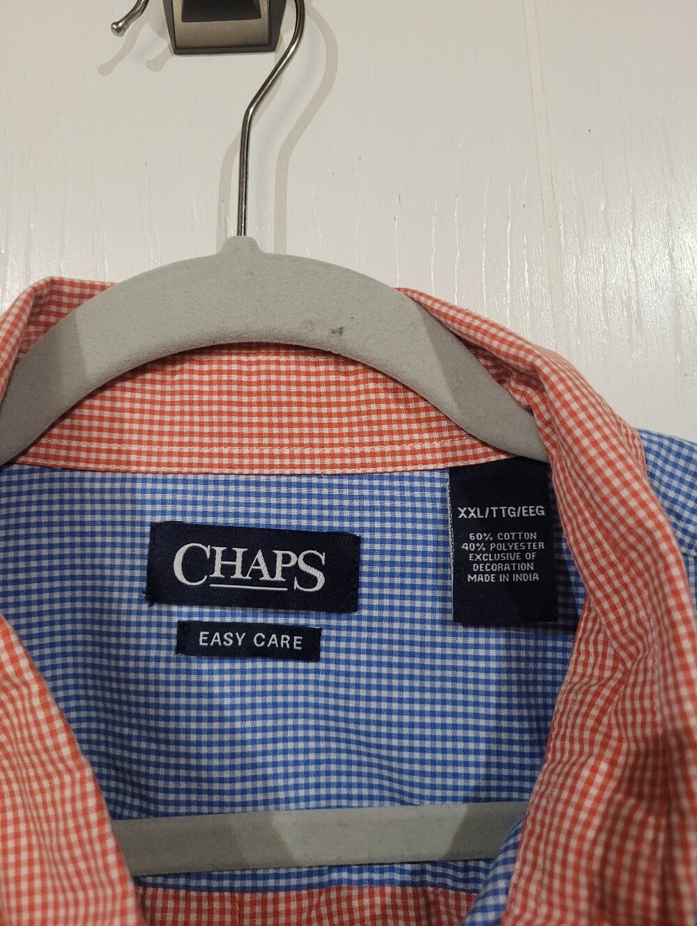 Chaps Mens Vintage Colorblock Gingham Button-Down Shirt Green Blue Red Size XXL - Picture 2 of 9